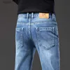Men's Jeans 2022 Autumn New Mens Retro Blue Regular Fit Jeans Anti-theft Pocket Design Denim Stretch Straight-leg Pants Male Brand TrousersWX