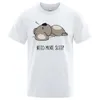 Мужские футболки и больше мультфильмов SLP Bear Men Men Tshirt Fit Shirts Hip Hop Unisex Tops Fashion Cotte Olde Casual дышащая футболка Y240429