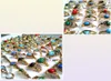 30pcs Whole Mixed Turquoise female women girls Rings Cool Rings Unique fashion gold Vintage Retro Jewelry56733224898751