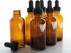 Bouteilles de rangement 6pcs 2 oz en verre ambre avec distributeur de compte-gouttes pour les huiles essentielles chimiques de laboratoire chimiques parfums