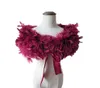 Szawki Prawdziwe 100 strumień futra z piórami bolero solidne przyjęcie weselne szalik czarne białe kobiety zima różowy peleryna ochrona ramię s78085993