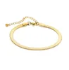 Flat Chain Stacking Bracelet For Women Gold Plated Square Chain Stainls Steel Herringbone Thin Bone Chain Bracelet7397418