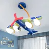 مصابيح السقف الأطفال مصباح غرفة نوم غرفة نوم إضاءة E27 AC طائرة الرسوم المتحركة جهاز التحكم عن بُعد