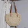 Bolsas de luxo para mulheres de palha redonda para mulheres bolsas 2024 ombro de férias de praia de alta capacidade de alta capacidade