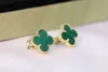 Lover's Exclusive Earrings Vanly High Lucky Gold 18K Rose Malachite oorbellen en met gewone Cliek