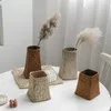 Vases décorations de bambou à paille de paille de fleur sèche vintage