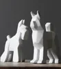 Creative Ceramic Dog Decor Home Craft Dekoracja pokoju ceramiczna ornament kawaii porcelanowe figurki zwierzęce dekoracje pies statua 4790857