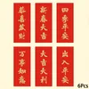 Decorazione per feste 6 pezzi di carta rossa piccoli distici per le forniture del festival primaverile ornamento cinese calligrafia classica adornment