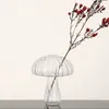 Vasi Creative Glass Vase Ins Ornaments Mushroom Ornaments Tasto fiore trasparente per la decorazione del soggiorno domestico Nordico