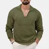 Camisetas para hombres Flip Collar V-Neck de moda Fit Slim Fit Waffle Waffle Camiseta Autumn Autumn New Base Clothing Man's Man Polos Tops