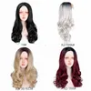 Aisi Long Curly Feme Hair Wigs Couleur de gradient grande vague chimique Couverture de tête de perruque de fibre Xuchang Xuchang