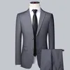 2024 Boutique Herr Fashion Business Blazer Vest Trousers Gentlemans Wedding Casual Professional Formal Suit 3 Piece S-5XL 240423