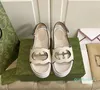 Tasarımcı -Sandal Bayan Seksi Sandal Deri Kadın Plaj Ayakkabı Sandal taban Kalınlığı Yaklaşık 4cm