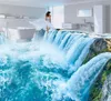 Aangepaste Po Wallpaper 3D Watervallen landschap vloertegels muurschilderingen sticker badkamer slaapkamer pvc waterdichte slijtage muurpapieren 21348213