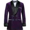 Men's Suits Velveteen Suit Jacket Fashionable Chinese Knot Button Large Lapel Male Blazer Single Piece