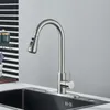 Torneiras de cozinha 1pc Torneira de aço inoxidável premium com pulverizador pull -down - design de alça única de arco alto para uso doméstico moderno