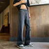 Męskie dżinsy czarne dżinsy męskie rozdarte y2k spodni przystojne amerykańskie moda ulicy fajne s-3xl denim nastolatki WX