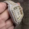 カスタムメン女性ハイエンドブランドフルダイヤモンドウォッチvvsモイサナイトヒップホップアイスアウトステンレス鋼の機械時計