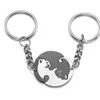 Keychains Lanyards 2024 Zwarte kat Keychain Hartvormige roestvrijstalen liefdescombinatie Keychain Laniere Porte Cle Keychain Bag Pendant Gift Q240429