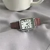 Armbanduhr klassische Retro Uhren lässig Quarz Zifferblatt Lederband Band Ladies Watch Rechteck Uhr Mode Handgelenk für Frauen Reloj