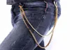 New Fashion 2017 HipHop Punk Rock Taille Accessoires 65cm 2 Schicht Goldfarbe Foxtailbox Bauchkette für Männer Pantketten BC2323 T208217142