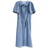 Robes de fête Robe de jean rétro pour les femmes 2024 Spring and Summer Lace-up Temperment Temperment Sincall