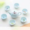 Cerámica creativa Pequeña taza de té de pescado Conjunto de té portátil y taza Ceremonia china suministros de téware personalizados Regalos 240428