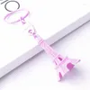 Keychains 50pcs Lot Paris Eiffel Tower Keychain Mini Candy Color Keyring Store Advertising Promotion Service Equipment Keyfob279o