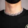 Infinite Loop Hip Hop Jewelry Iced Square Zircon CZ Cuban Link Chain Diamond Gold Necklace