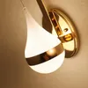 Wall Lamp Art Deco Bedide Led Drop -vormige gouden druppel SCONCE VOOR SLAAPKAMER ACRYLIC LEZING AISLE LICHT NDER -verlichting