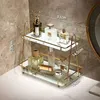 Organisateur cosmétique Nordic Desktop Storage Shelf Makeup Makeup Bray Luxury Rust Proof Stand Dreshing Table Q240429