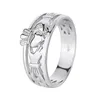 Band Rings S925 Pure Silver Ring Womens Korean Edition Glossy Crown Heart Simple Handmade Jewelry Explosion Q240429