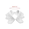 Bow Ties Women Girls Embroidery Floral Fake Collar Shawl Elegant White Necklace Shoulder Wrap Button Decorative Mini Cape Half