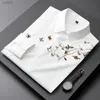 Herren-T-Shirts 2023 Neuer Frühlings-/Sommer-High-End-Chinoiserie gestickt Polo Long Sleeve Slim Fit Casual Business Mens Casual Shirt2405