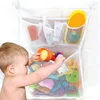 Förvaringspåsar mesh 4 fickor praktisk bad leksak väska baby shower badkar med krok stor kapacitet vägg hängande spara rymd arrangör