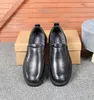 Chaussures décontractées vintage Men de la marque en cuir véritable masculine British Fashion Fashion Lazy Designer Flats noir 1066