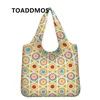 Sacs de rangement Toaddmos Creative Geometric Brand Design Handsbag Handweight Polyester Sac à provisions respectueuses de l'environnement