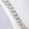 Pass Diamond Tester 925 Silver Cuban Link Necklace Iced Out 18mm 3 Rows Hip Hop VVS Moissanite Cuban Chain