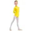 Bühnenbekleidung Aoylisey Basic Ballet Dance Leotard Long Sleeve Turtleneck Girls Gymnastik Bodys