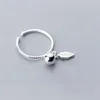Con piedras laterales comprar diseño único 925 bola de hoja de plata esterlina anillo abierto para mujeres joyas de fiesta femenina
