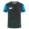 Camisetas masculinas verão novo masculino escravo curto 3D T-shirt Quick Dry Tenis Uniform Uniforme de tênis de badminton Top Y240429