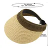 Cappelli a sfera di cappelli estivi intrecciati per donne Svuota top largo brim outdoor cavalcano da sole spiaggia per la protezione UV femminile femminile