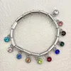 Link Armbänder Bunte Kristall Geburtsstein -Charm Italienisches Armband Pass