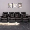 2024 Nuovo divano cinematografico in pelle italiana comoda sedile di sedile teatrale elettrica con caricatore wireless e luci a LED