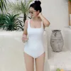 Kobiety dla kobiet Kobiety Sexy Bandeau One Piece Swimsuit Korea Style Solid Monokini Otwórz pleców Trikini Push Up Pad Kąpiec