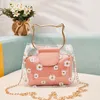 Shoulder Bags Chain Transparent Crossbody Handbag Daisy Pattern Messenger Portable Casual With Inner Pouch Gift Fashion For Women Waterproof