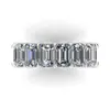 Eternity Full Emerald Cut Lab Diamond Ring 925 Sterling Silver Bijou Impegno per matrimoni Anelli per donne per uomini Gioielli Canno 173K 173K