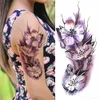 3d Lily Flower Tatouages temporaires pour femmes Adultes Rose Lotus Anemone Tatouer Sticker Fake Half Masheve Aquarement Tatoos 240423