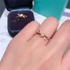 Anneau de designer pour femme Tiffanybead Ring Luxury Love Ring V Gold High Edition T Famille Rague à nœud Bonne Bow Ring