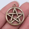 Charms WYSIWYG 5PCS 3 kleuren 25 mm Pentagram hanger ronde ster voor doe -het -zelf sieraden maken oorrang ketting